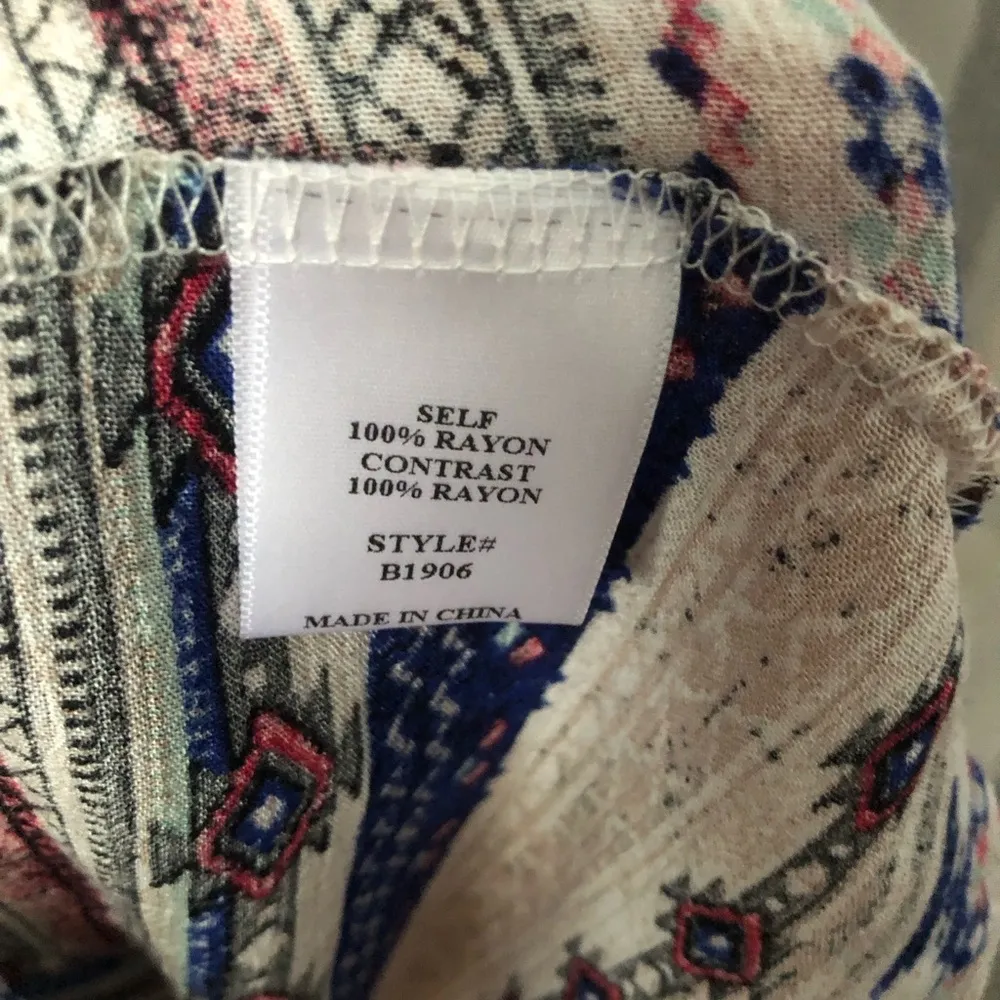 New Vizio Aztec Ties front Shabby Chic Boho Patterned Tunic Dress mini sz Small - Image 8