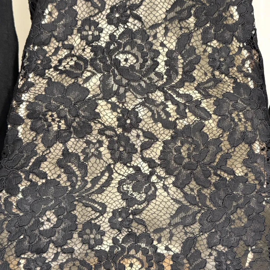 Theory Jaidyn LC Wool Sweater Lace Back Size 0 Black Crewneck Classic Feminine - Image 7