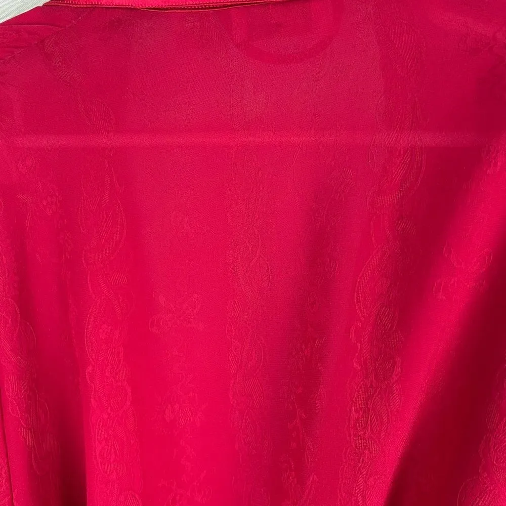 Gold label Victoria’s Secret robe fuchsia paisley floral sheer vintage medium - Image 8