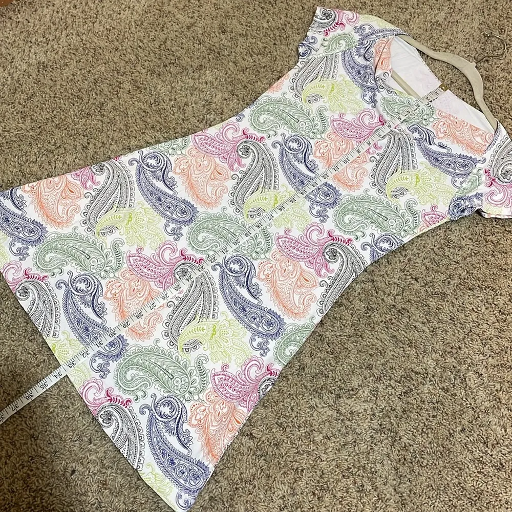 Title Nine Majestic White Multicolor Paisley Cowl Neck Athletic Dress Size XS - Image 11