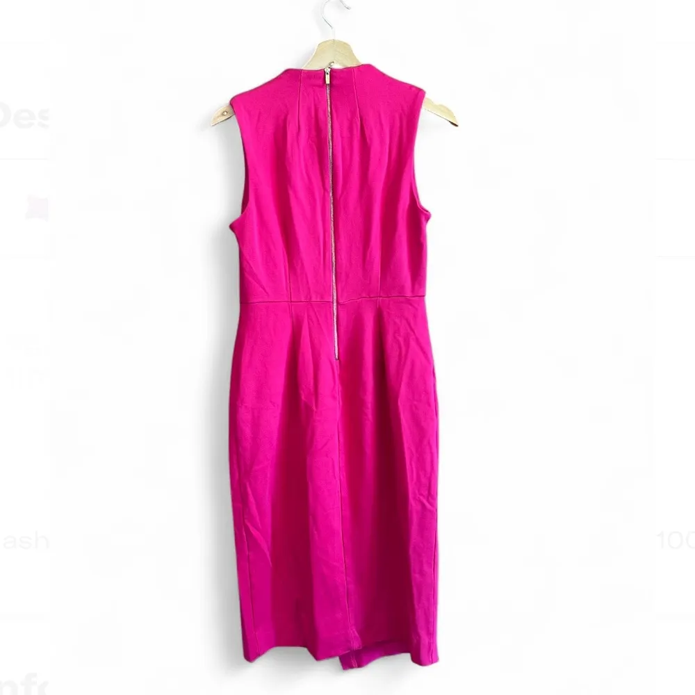 Tahari‎ Pink V-Neck Sleeveless Wrap Dress Sz 6 Cocktail Valentine’s Day Feminine - Image 2