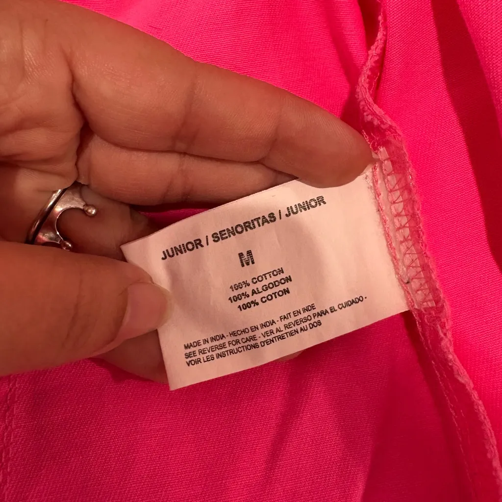 LEI Vibrant Pink Jean Jacket Size M Junior Size M - Image 5