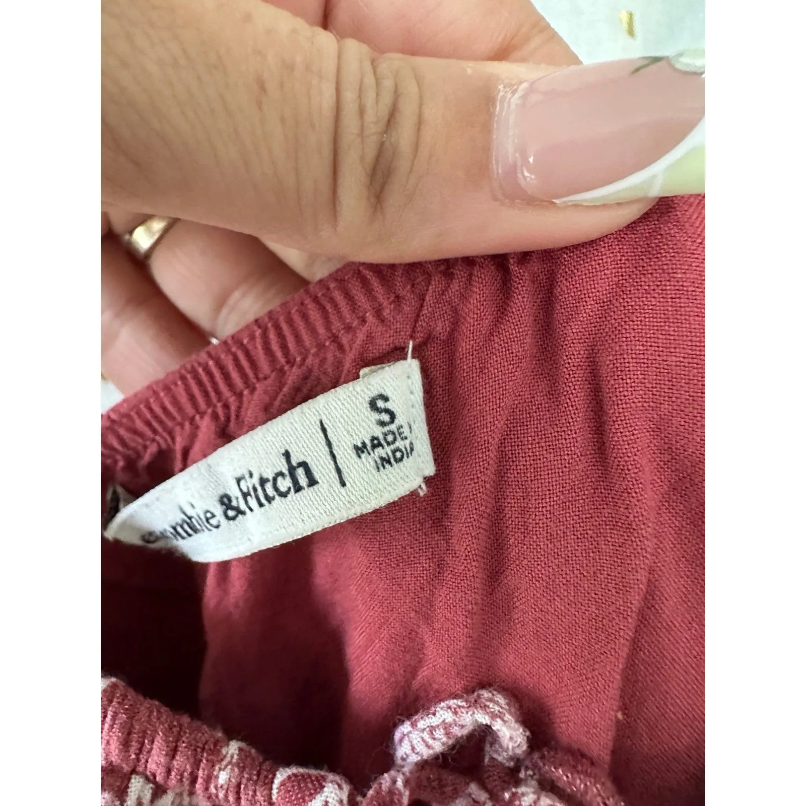 Abercrombie & Fitch All Over Crinkle Paisley Floral Spaghetti Straps Sundress S - Image 6