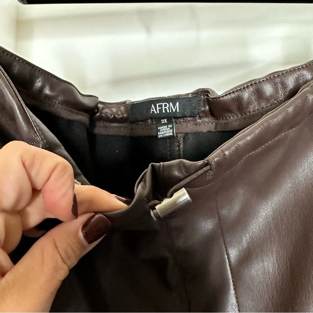 NWT AFRM Frankie Brown Leather Parachute Pants Size 3X - Image 10