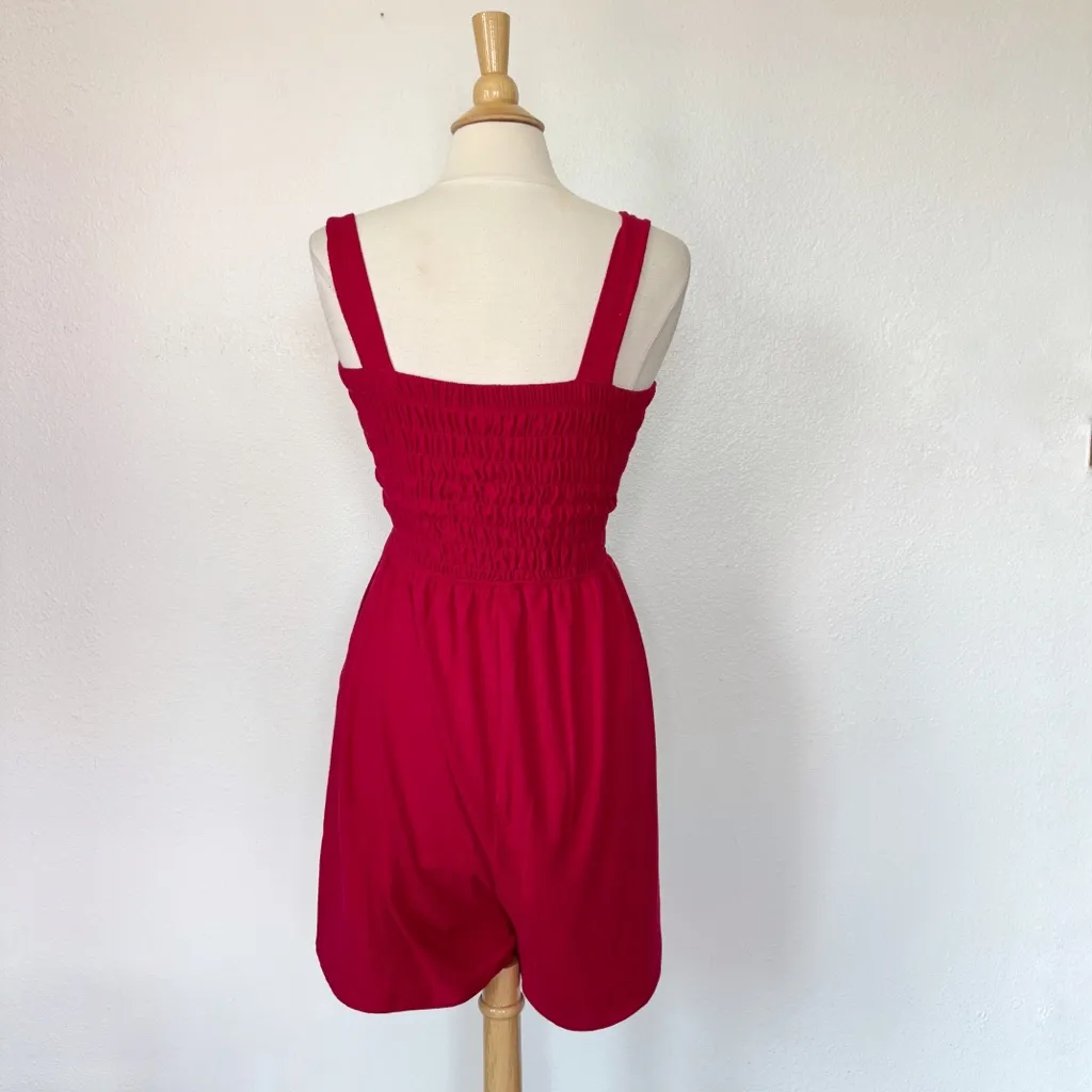 Zenana Outfitters Cherry Red Smocked Romper - Image 6
