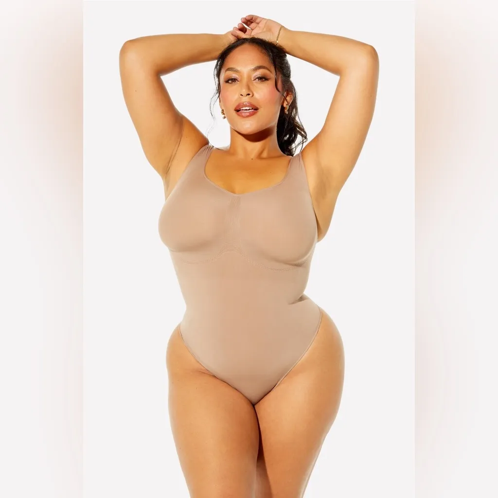 Yitty Taupe Nearly Naked Shapewear Thong Bodysuit - New - 3x - Image 2