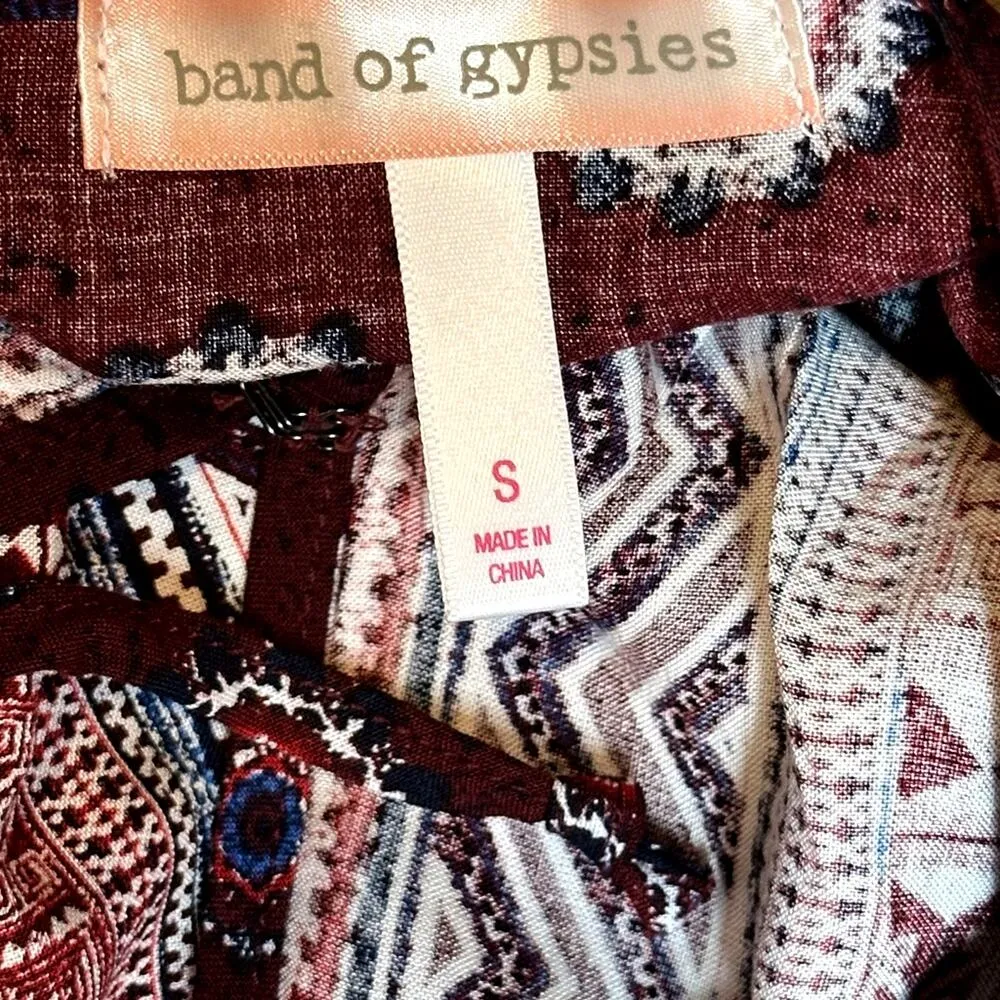 Band of Gypsies Paisley Romper - Burgundy - size S - Image 15