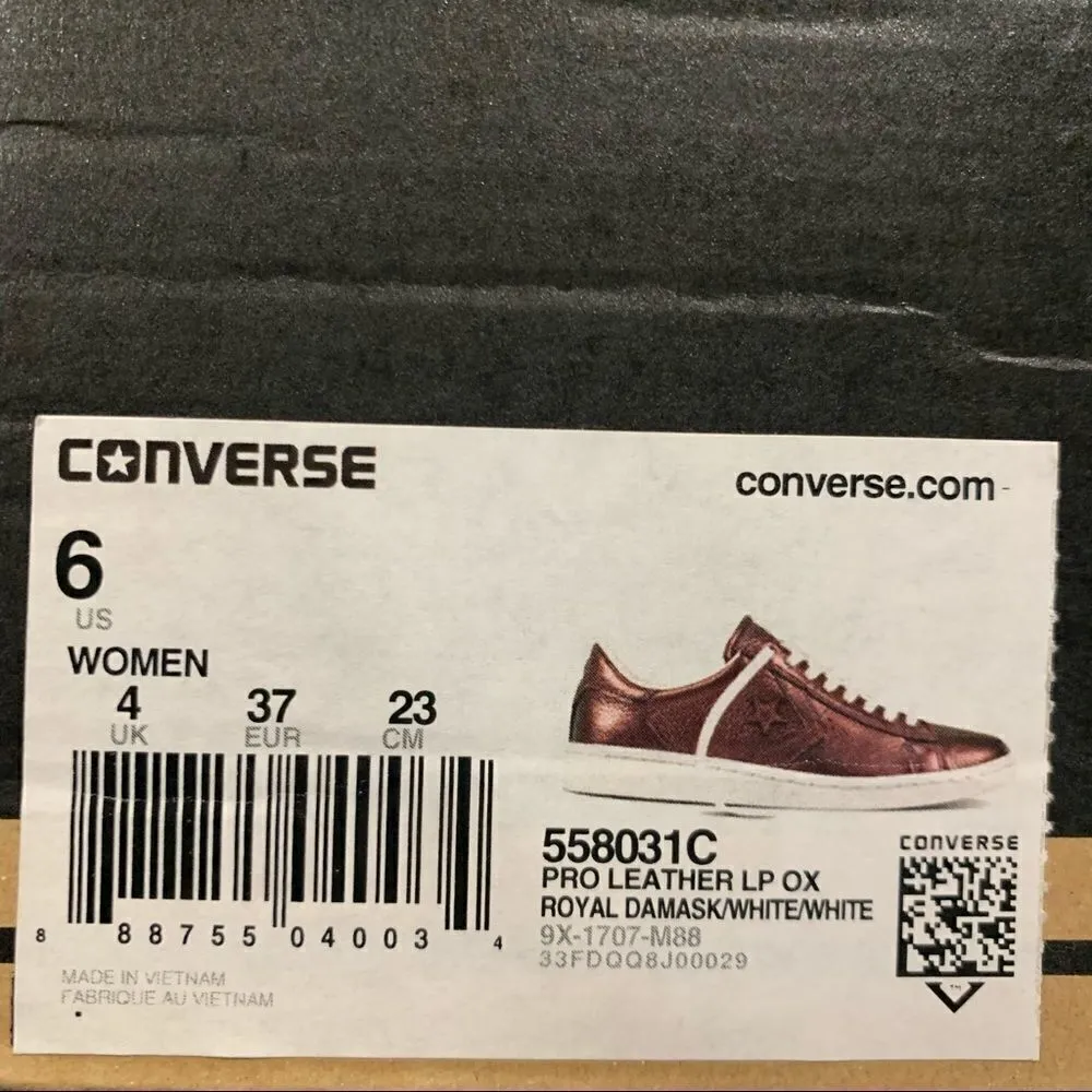 Converse Women’s Pro Leather LP OX Royal Demask White Sneakers [size 6] New - Image 10