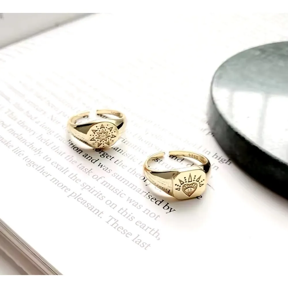 NWT Unisex Yellow Gold Plated Sterling Silver Signet Ring - Image 15