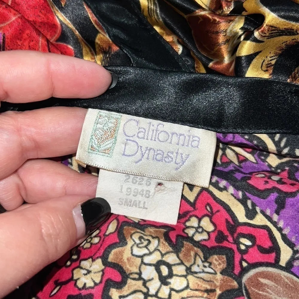 Vintage California Dynasty High‎ Cut Floral Teddy Size Small Black - Image 5