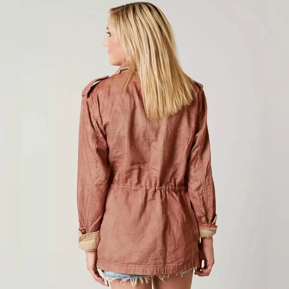 ❤️Free People Double Cloth Military Jacket Pink - Image 5
