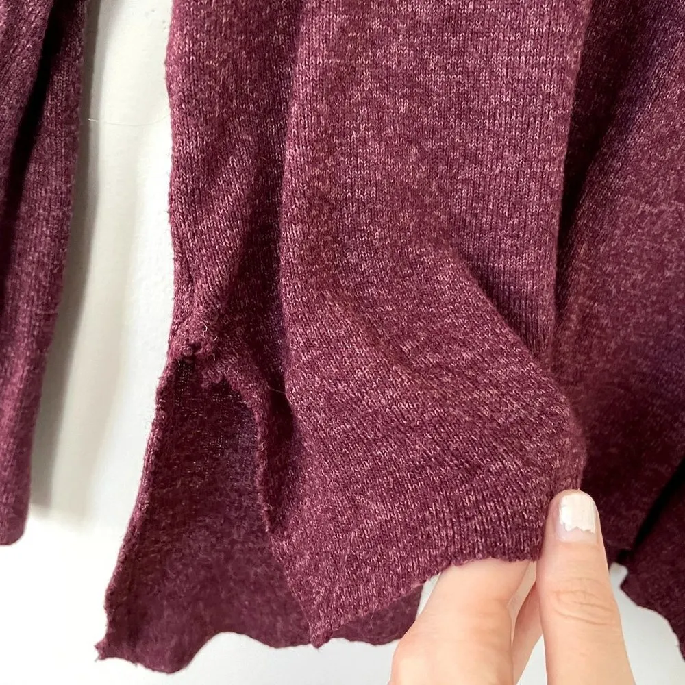 American Eagle soft and sexy purple maroon sweater rough hem casual top size M - Image 4