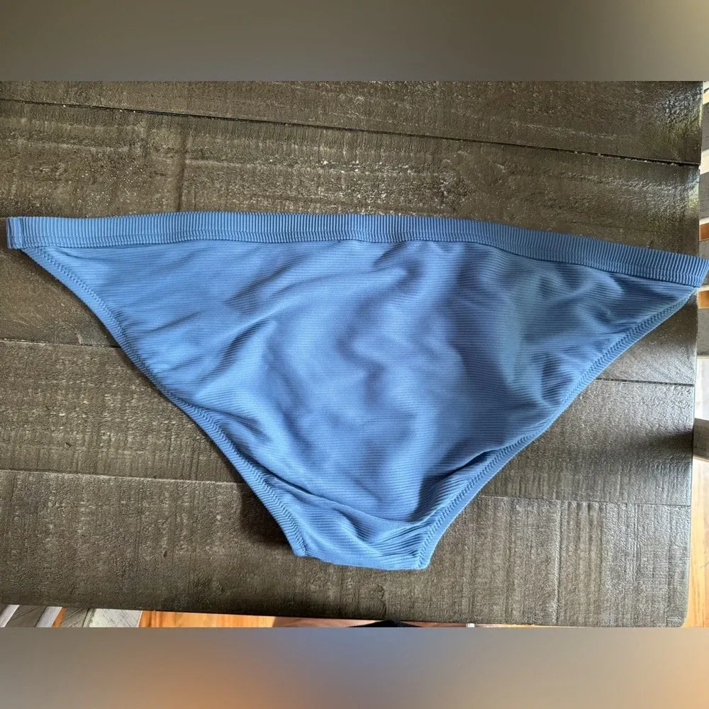 J.CREW NWT Ribbed-trim hipster full-coverage bikini bottom Cornflower‎ Blue XXL - Image 2
