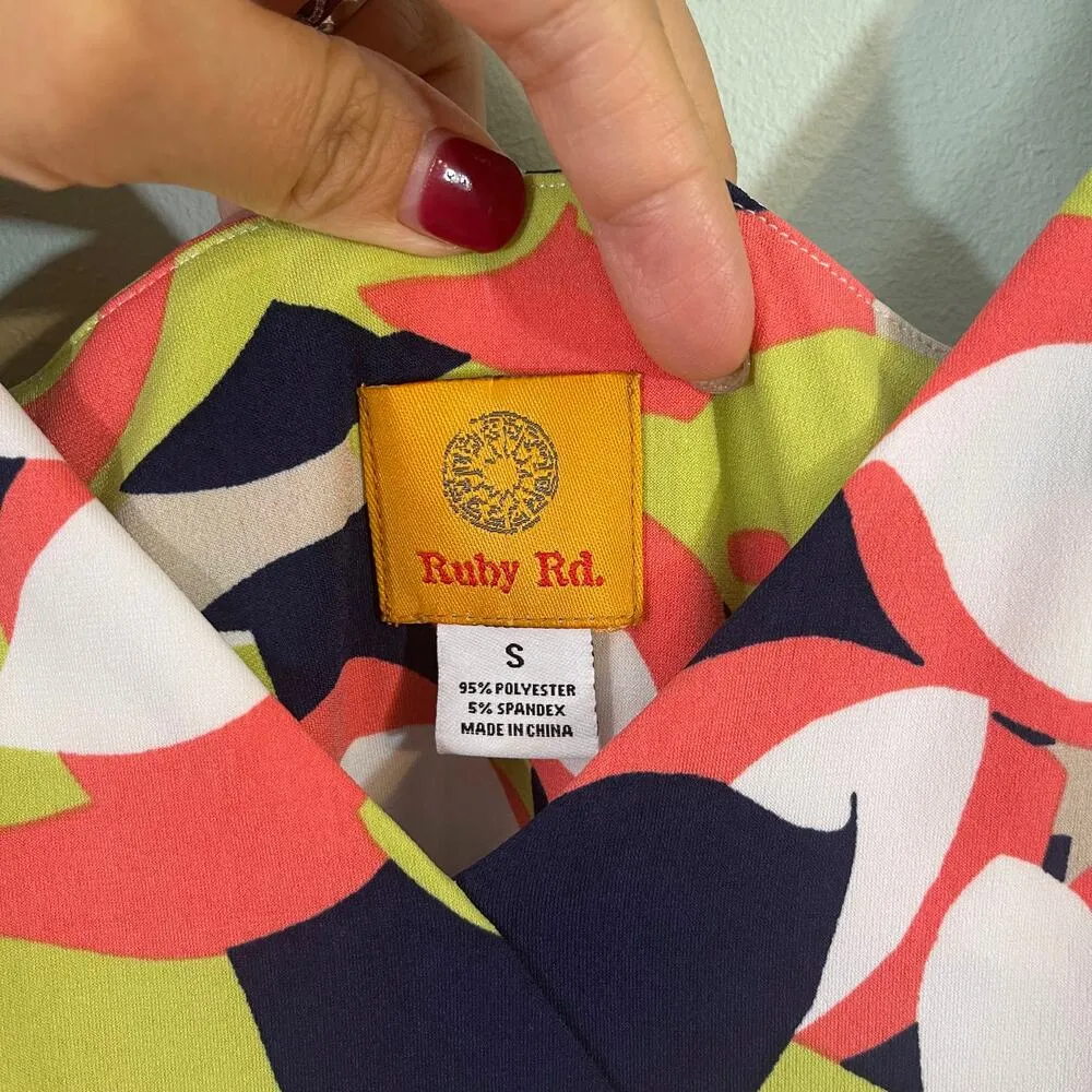 Ruby Rd . Women's Multicolor Graphics Sleeveless Maxi Dress Size S - Image 5