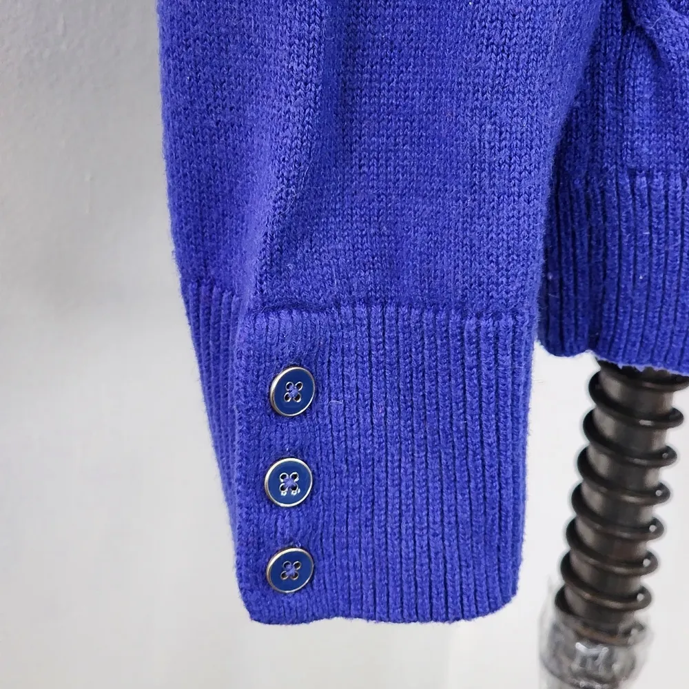 Royal Blue Crewneck Cableknit Sweater - Image 5