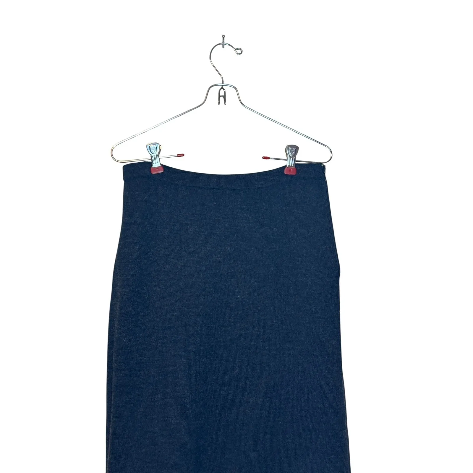 Evans Womens Skirt 100% Pure Wool Vintage 90's Pencil Mini Side Zip Gray Size 10 - Image 3