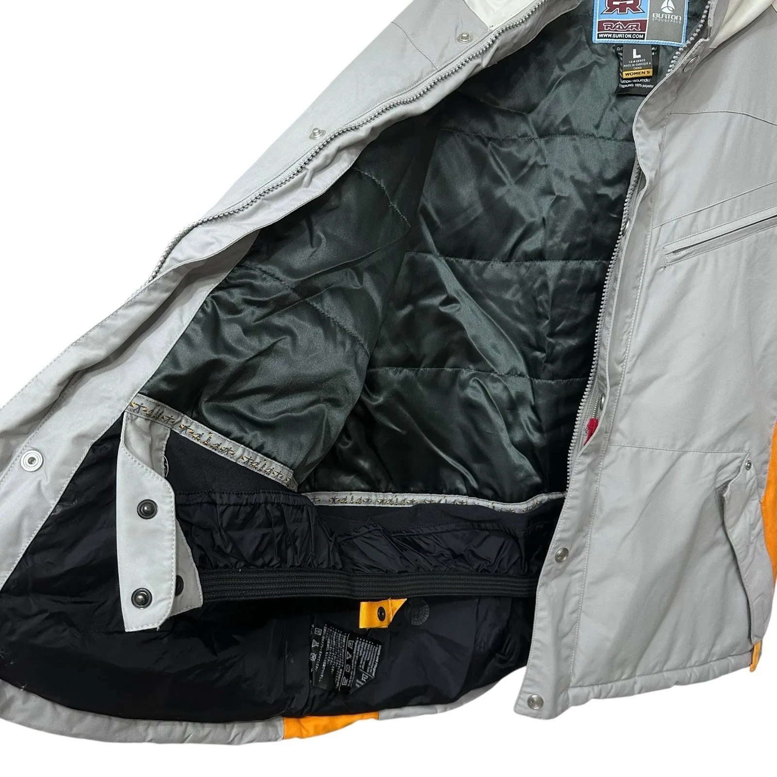 Burton Radar Snowboard Snow Coat Women's Size Large Jacket Grey White Ski - Image 8