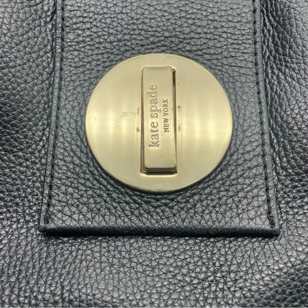 Kate Spade Bag Bexley Stevie Pebbled Black Leather Handbag Medium Slouchy Tote - Image 12