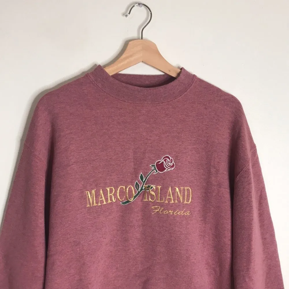 Vintage signal sport Marco island Florida vacation oversized cozy sweater Pink Size L - Image 3