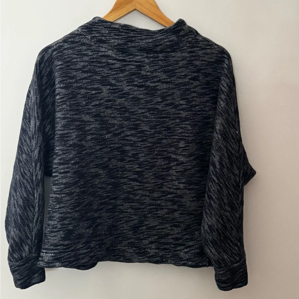 Point Sur for J. Crew Navy and Gray Sweater with Button Detail Dolman Sleeve M Size M - Image 4