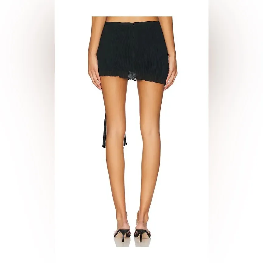 Lioness Black Asymmetrical Skirt with Ring Detail - Image 3