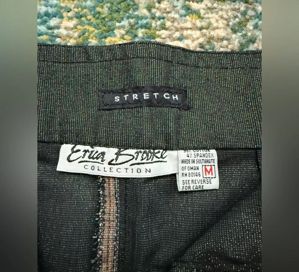 Vintage Erica Brooke metallic shimmer chain belt pencil skirt, size medium Black - Image 7