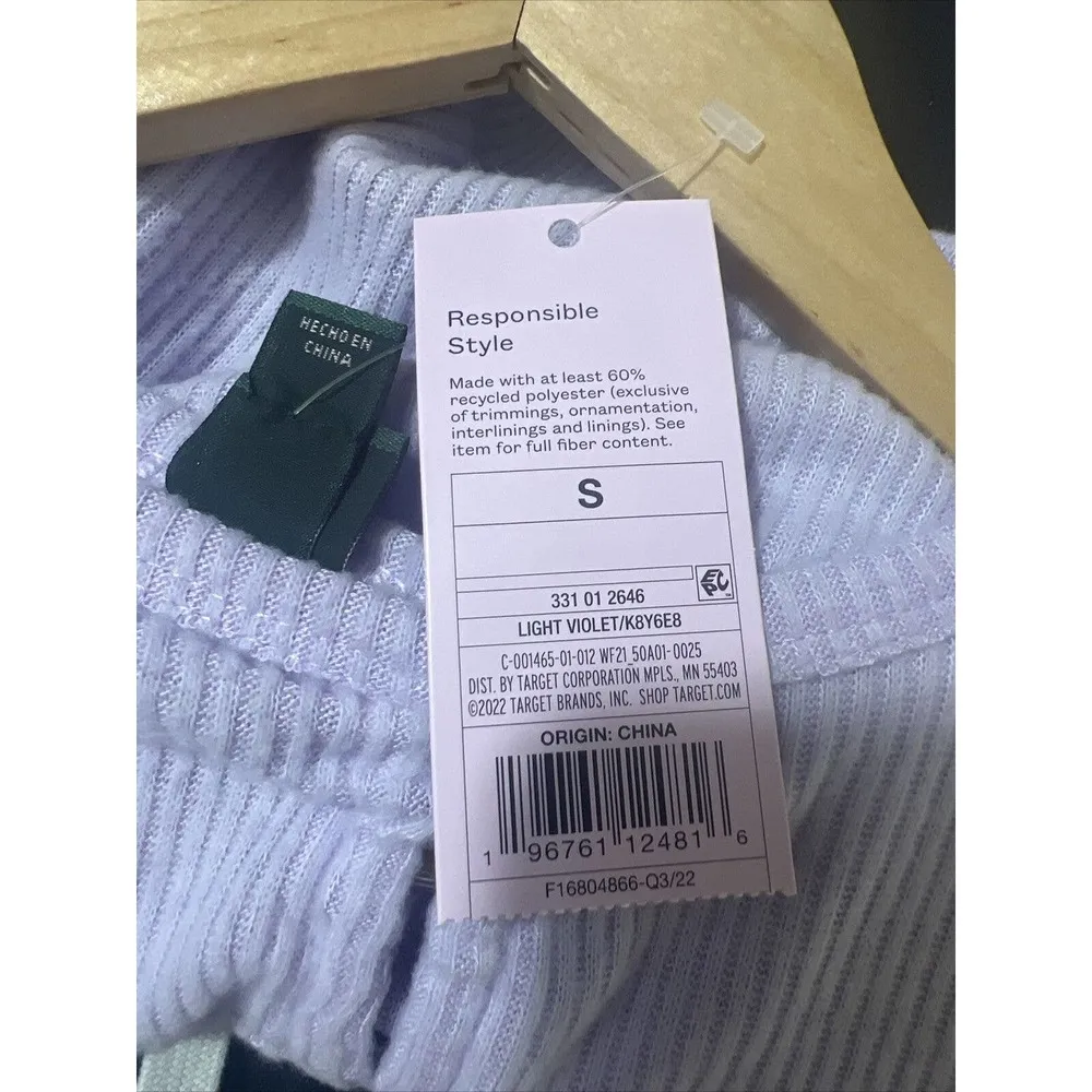 Long Sleeve Lace-Up Cozy Knit Blouse Purple Women's Small NWT - Image 7