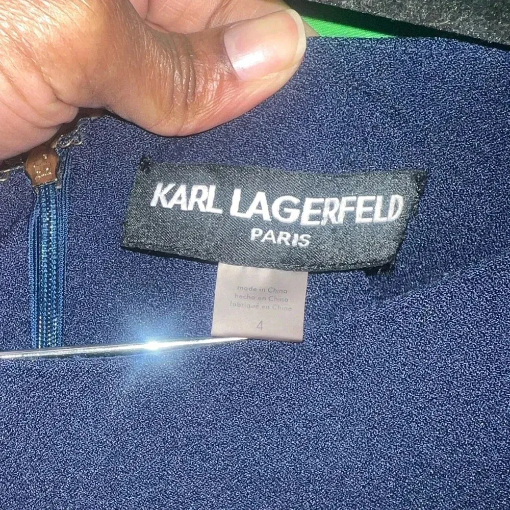 Karl Lagerfeld Dress size 4-Navy Blue - Image 6
