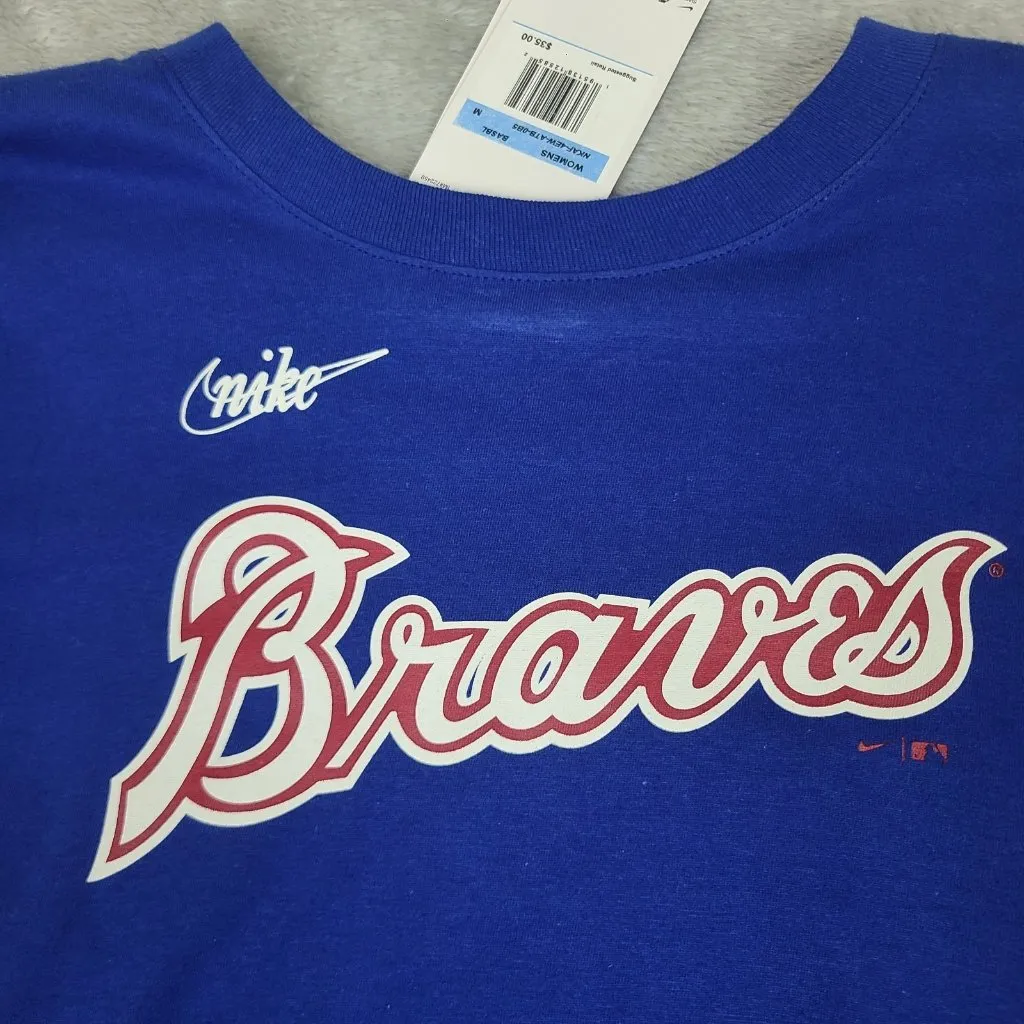 Atlanta Braves Hank Aaron Womens Nike T-Shirt Sz Medium‎ Cooperstown Collection - Image 2