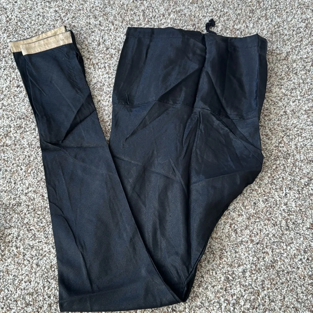 Embroidered party wear Indian long gown anarkali kurta 3 piece set Black - Image 10