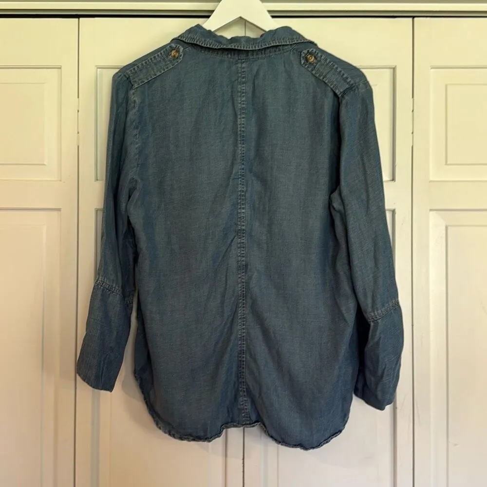 Cloth & Stone Anthropologie chambray  button down size M - Image 6