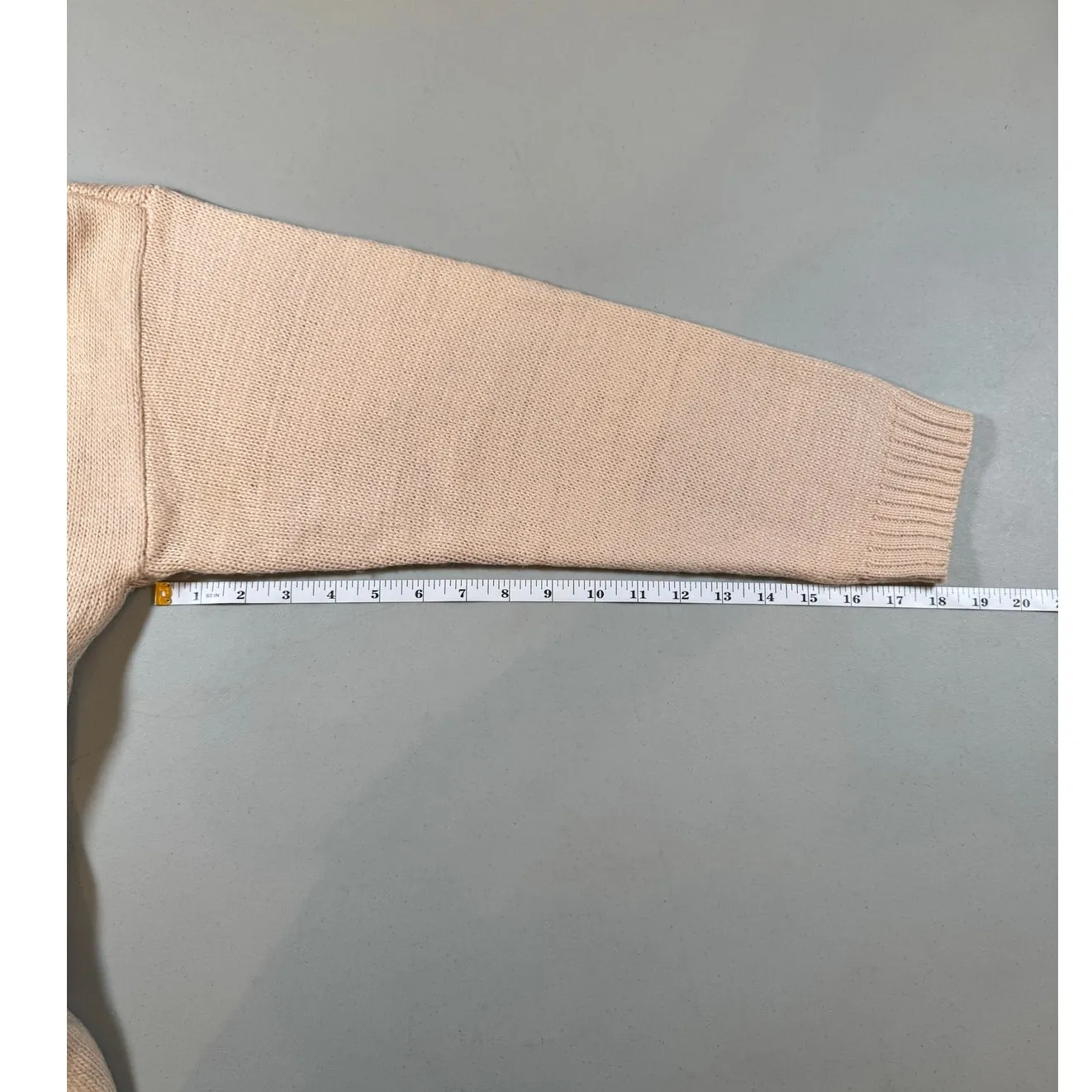 Beachy X Goldfish Kiss XL Tropical Vibes Tan Oversized Knit Pullover Sweater - Image 4