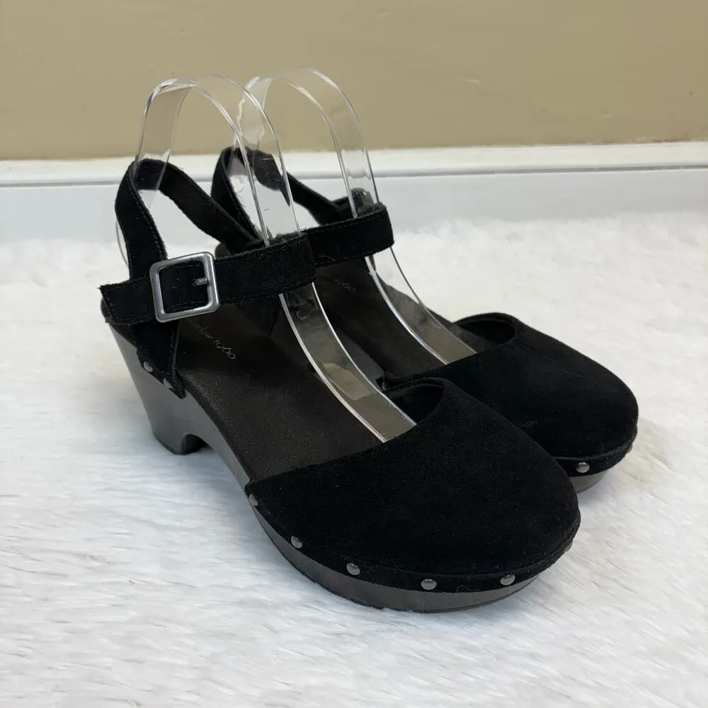 House of Harlow 1960 Black Suede Cherub Clogs Size 10 - Image 2