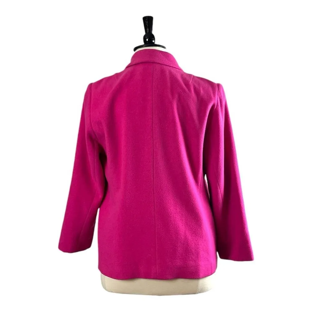 Harve Benard Blazer Classic Wool Cashmere Blend Hot Pink Women Plus Size 18WP - Image 4