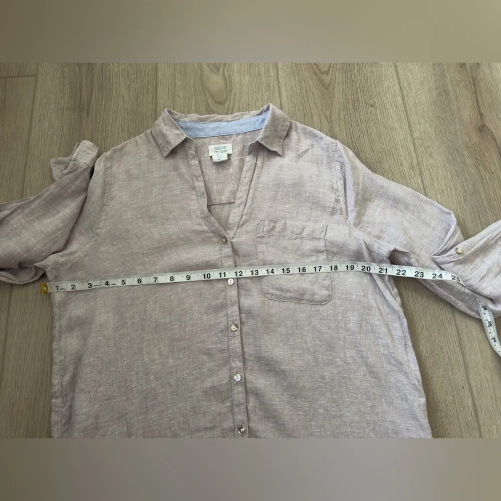 Sigrid Olsen  Casual Button-Down Shirt 100 % LINEN 👚 - Image 2