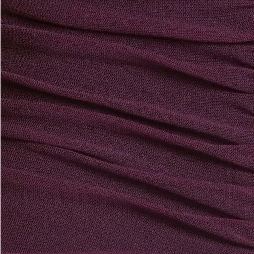 Fuzzi Long Sleeve Mesh Mini Dress Sheer Size XS NWOT Burgundy Purple - Image 5