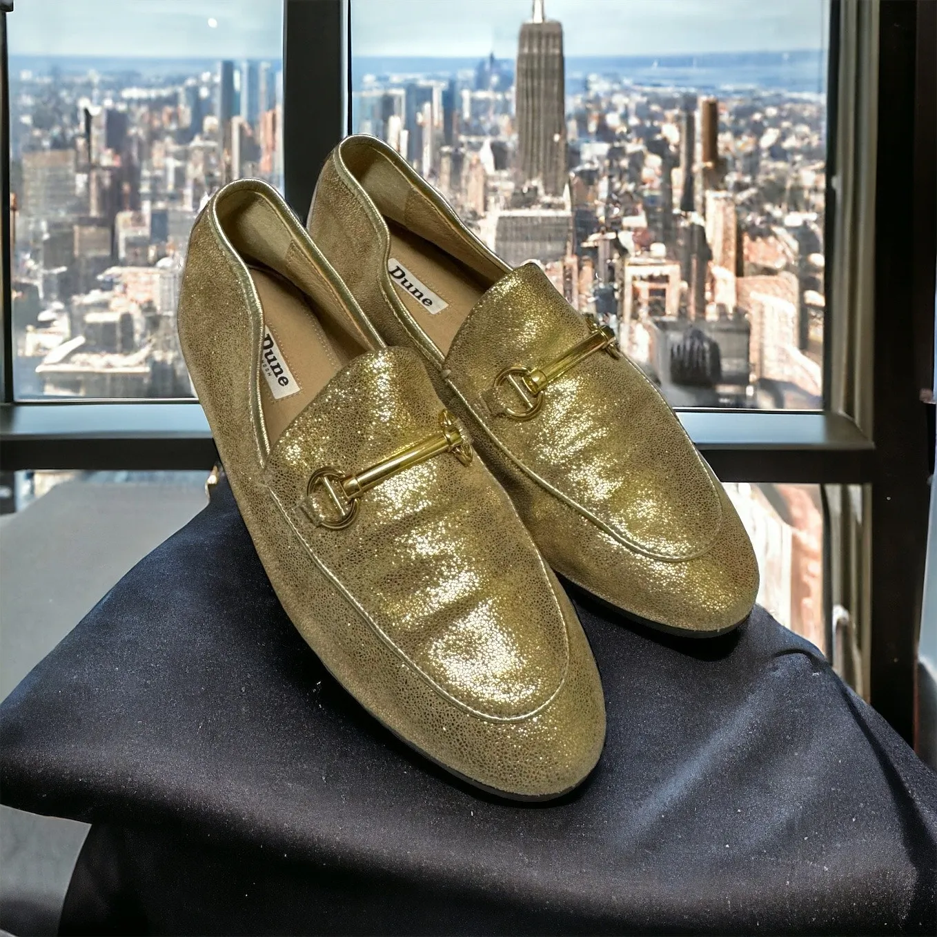 Dune London Womens Shoes Sz 40 EU‎ Gold Bit Loafers Leather Uppers - Image 2