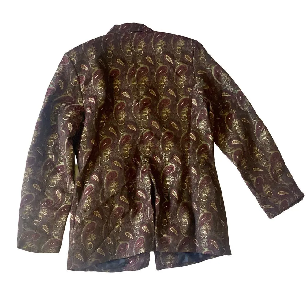 Giorgio Saint’ Angelo Paisley Blazer Gold Size 10 - Image 7