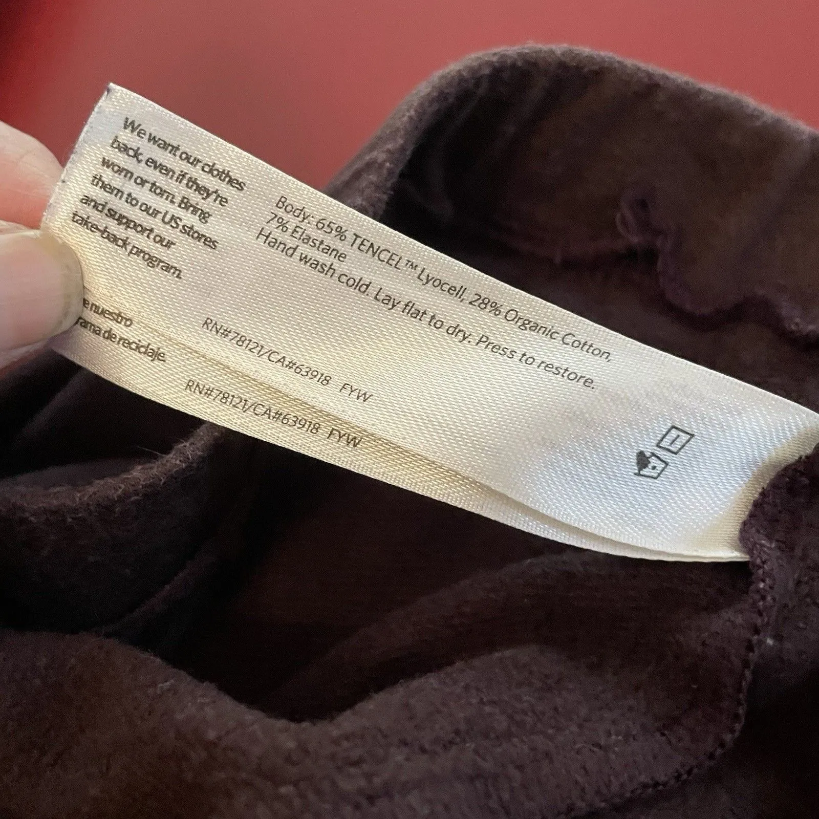 Eileen Fisher Pants Women’s l pull-On Brown Purple Straight Leg USA comfy lounge - Image 15