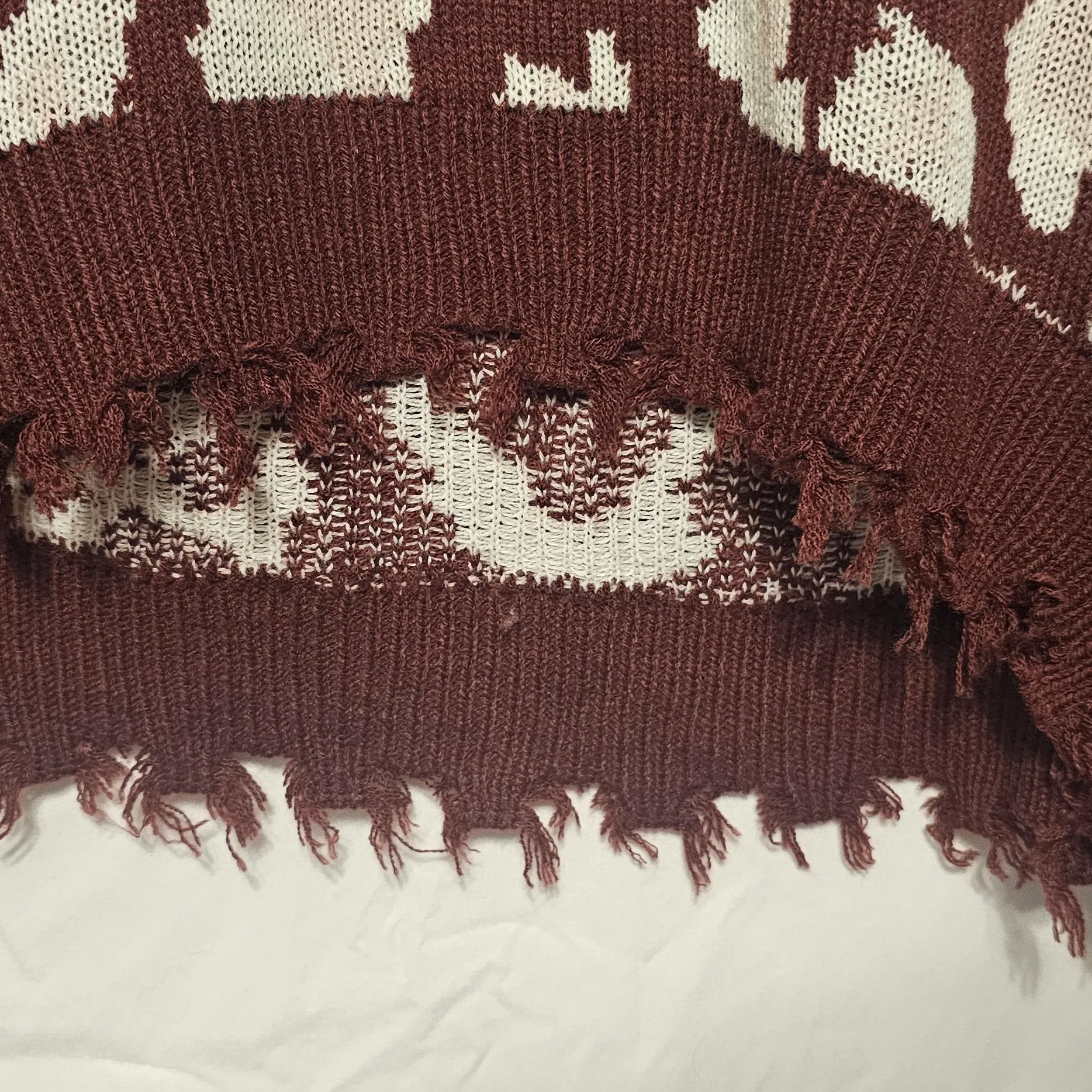 True Craft Brown and Cream Crew Neck Sweater - Image 3