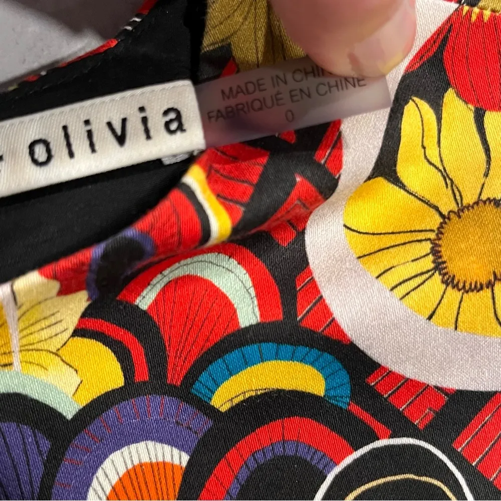 Alice + Olivia Kirby Ruffle Short Sleeve Floral Daisy Dress - Image 13