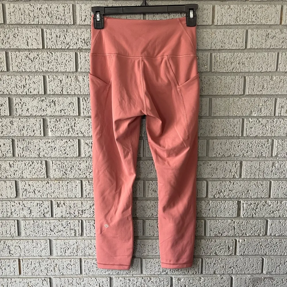 Lululemon Wunder Train High-Rise Crop with Pockets 23" in Brier Rose Pink Size 6 - Image 6