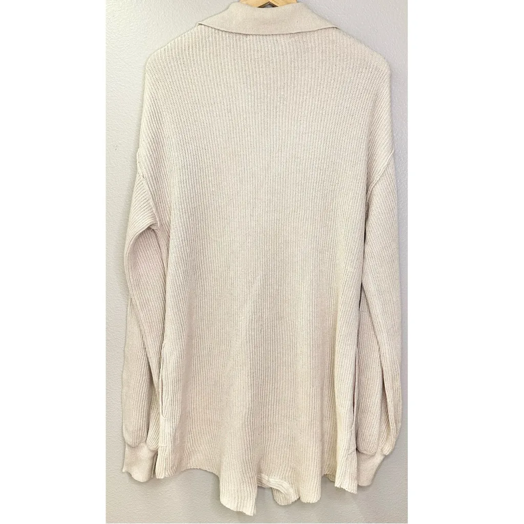 Free People Picnic Sweater Romper Cream Knit Linen Cotton Blend - Image 5