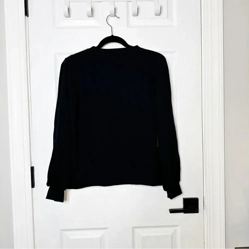 LOVE SAM Sweater Beaded Split Sleeve Crew Neck Size Medium‎ - Image 5