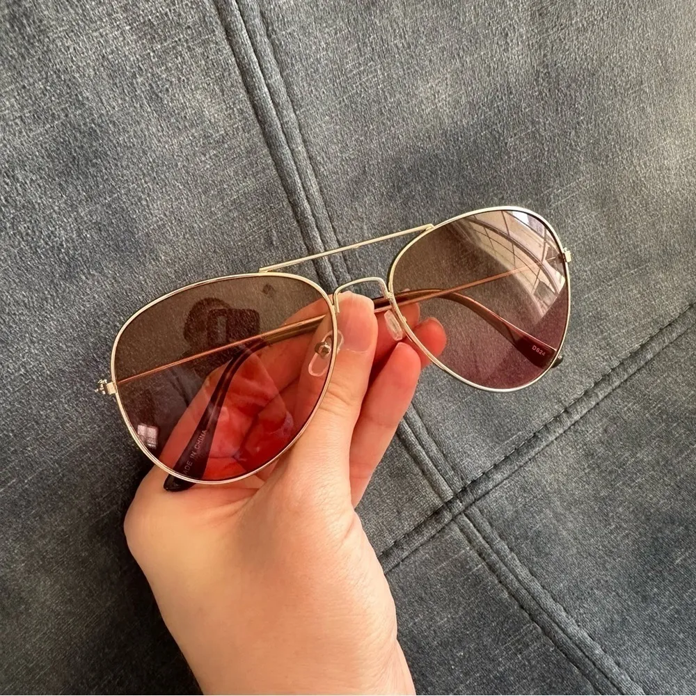 Aviator transparent Sunglasses / glasses ( gradient ) Brown - Image 4