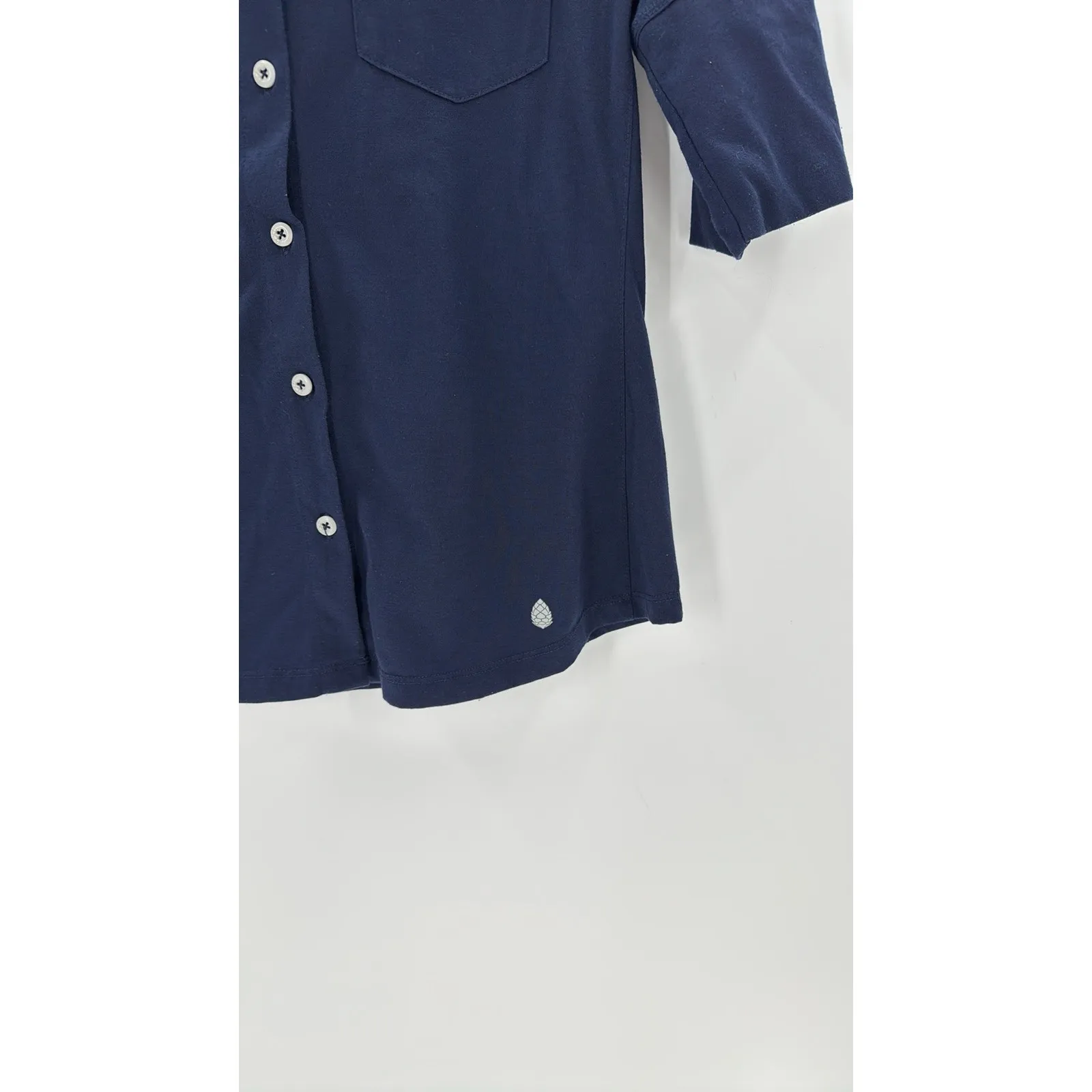 Stio Divide navy blue button up roll tab sleeve 2 quarters size M lightweight Size M - Image 5
