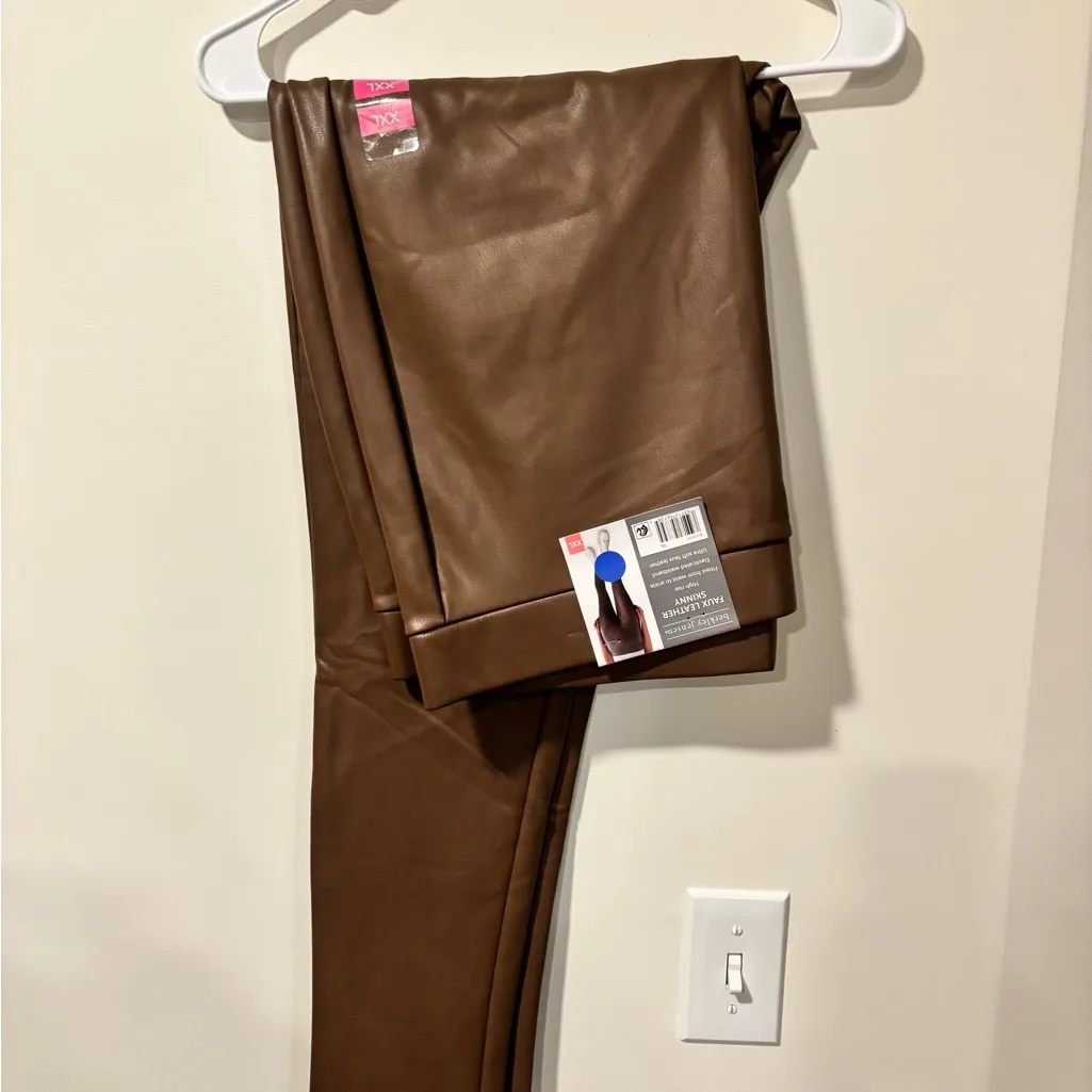 SET OF 2 High waisted faux Leather Leggings Black Size XXL - Image 4