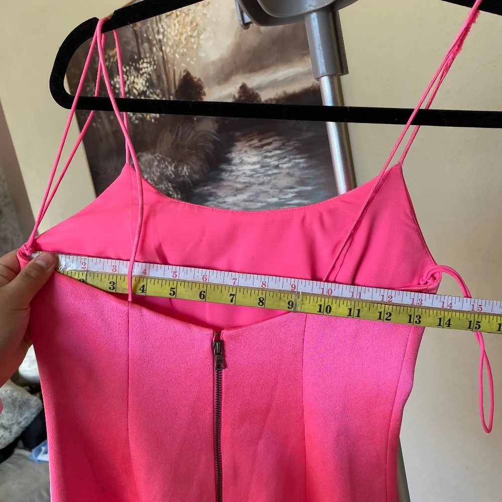 NWT Alice + Olivia Nelle Mini Dress in Barbie Neon Pink Size 0 $265 - Image 10