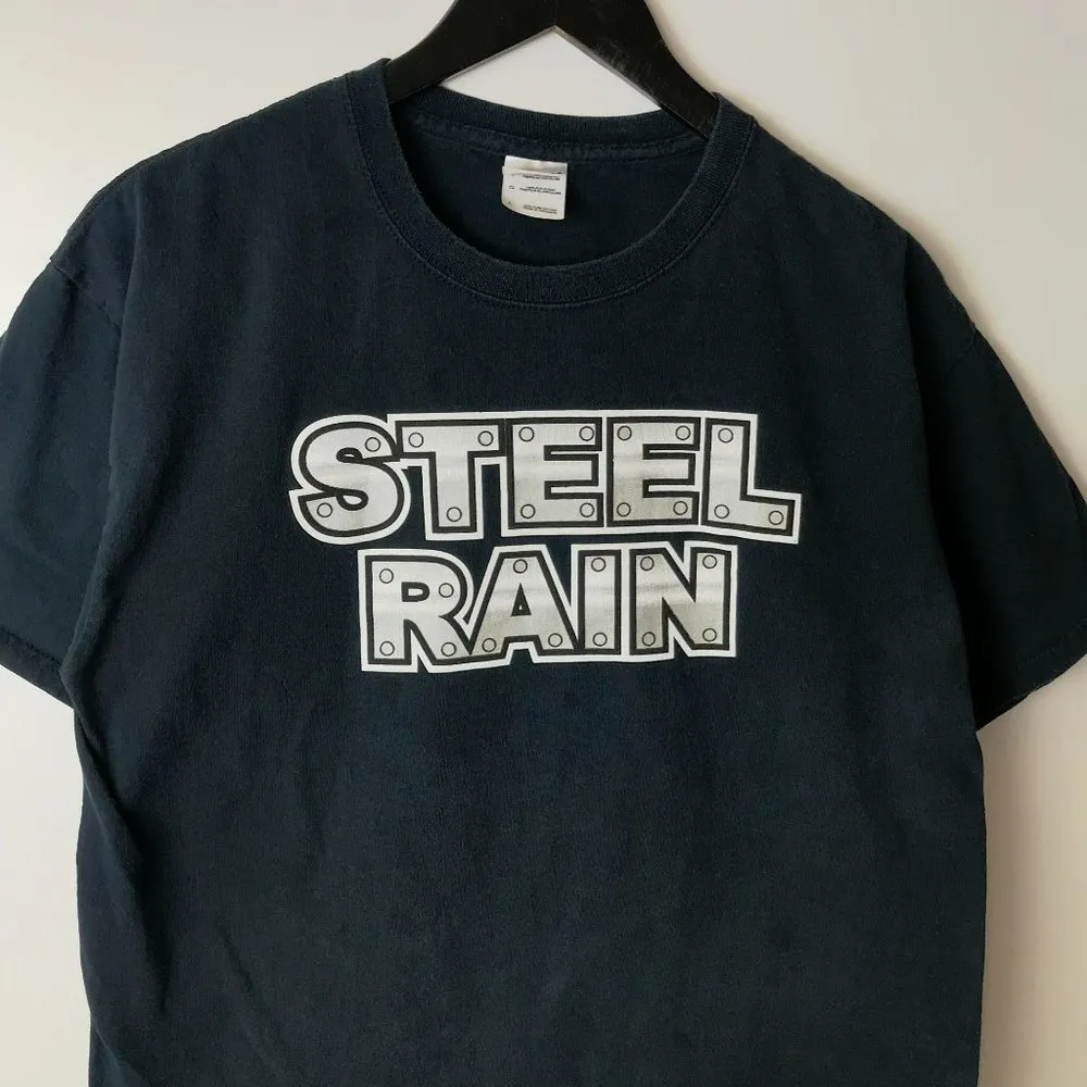 Y2K Vintage Steel Rain Operation Iraqi Freedom T Shirt Graphic Tee Black Large L - Image 13