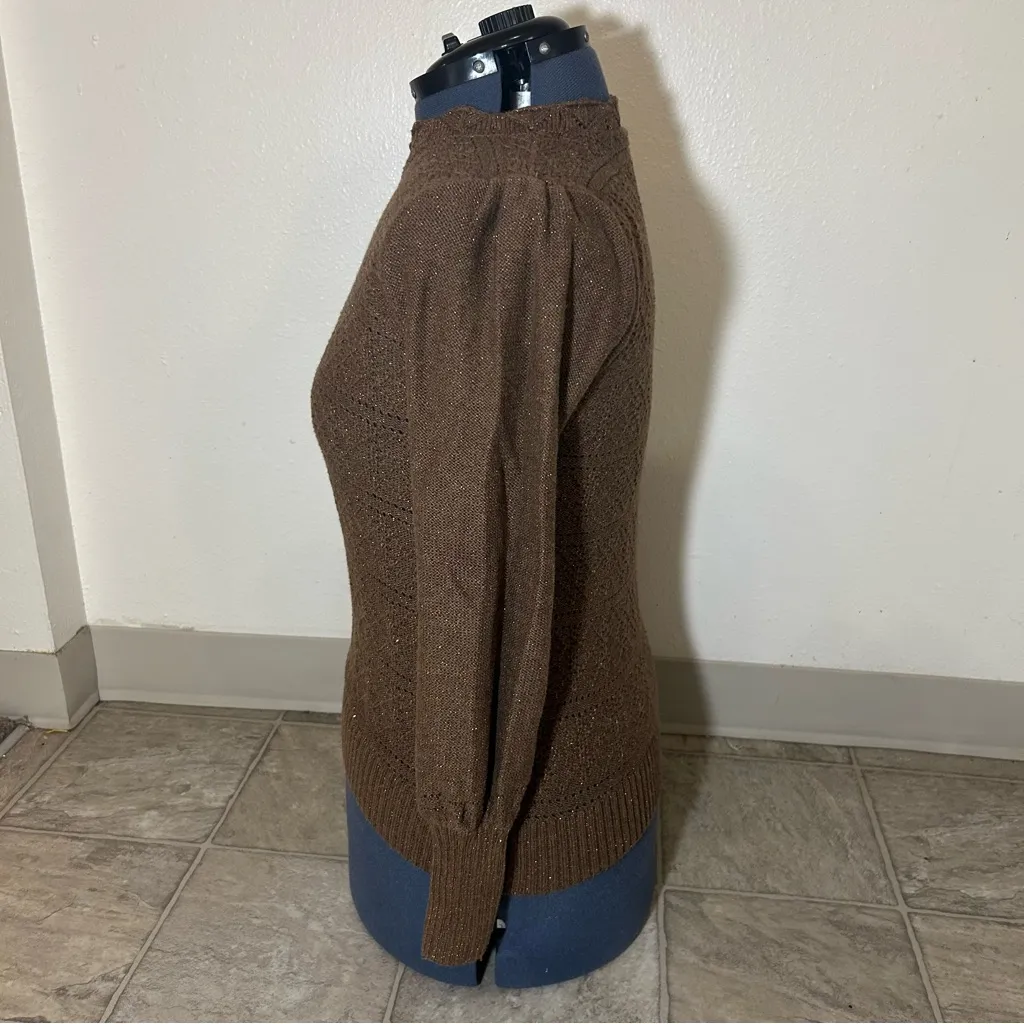 LOFT Brown Textured Knit Sweater - Image 2